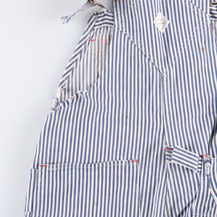 Special Price: 70'S Vintage Big Mac Hickory Stripe Overalls, Men's Size W37 unclear blue type Vintage Second Hand