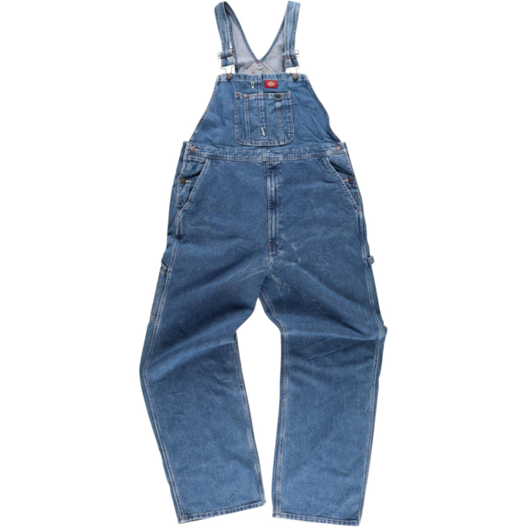 Dickies denim overalls for men, equivalent to W39 cotton blue type Vintage Second Hand