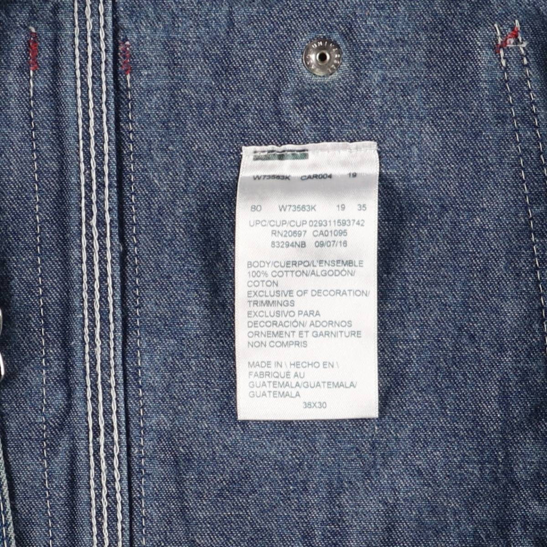 Dickies Men's Oversized Denim Overalls (Size W41) cotton blue type Vintage Second Hand