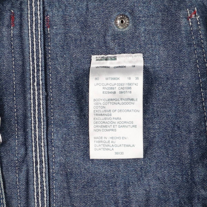Dickies Men's Oversized Denim Overalls (Size W41) cotton blue type Vintage Second Hand