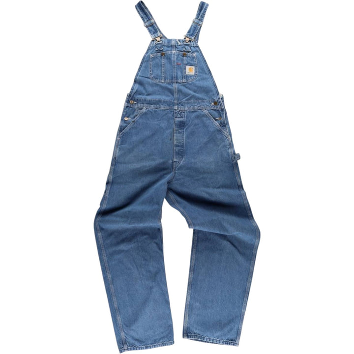 00'S Carhartt denim overalls, made in the USA, men's w36 equivalent cotton blue type Vintage Second Hand