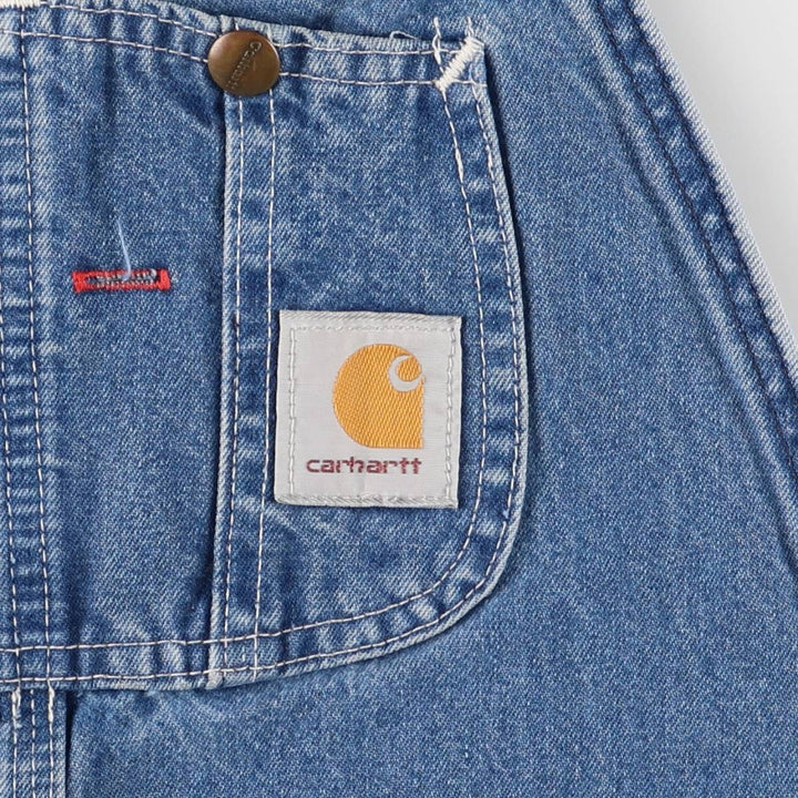 00'S Carhartt denim overalls, made in the USA, men's w36 equivalent cotton blue type Vintage Second Hand