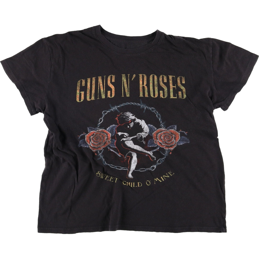 GUNS N' ROSES Guns N' Roses Band T-Shirt Band Tee Men's XL cotton black type Vintage Second Hand