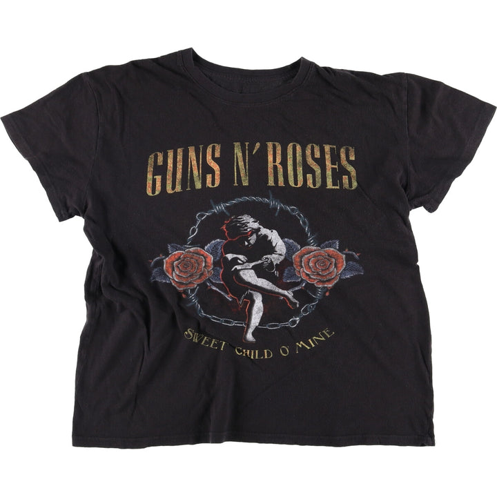 GUNS N' ROSES Guns N' Roses Band T-Shirt Band Tee Men's XL cotton black type Vintage Second Hand