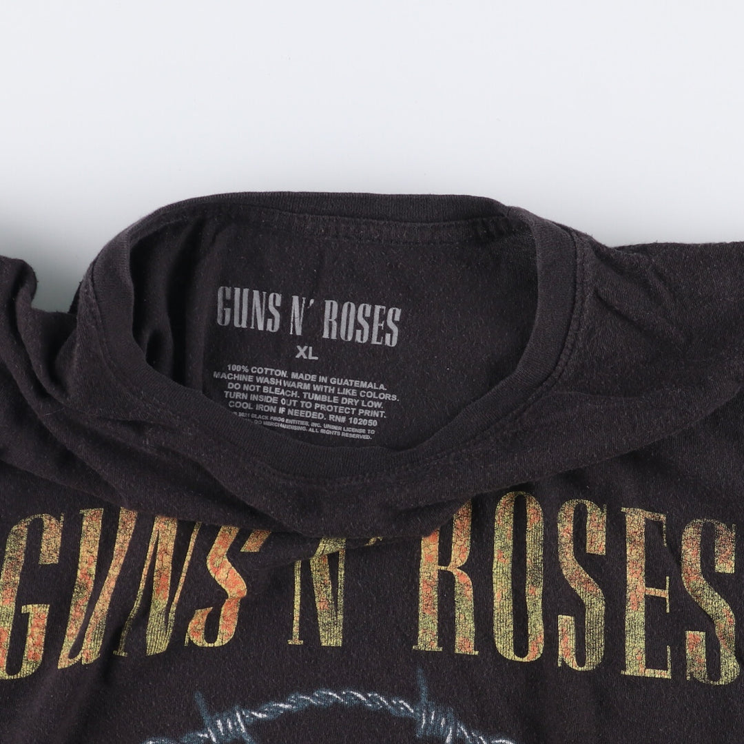GUNS N' ROSES Guns N' Roses Band T-Shirt Band Tee Men's XL cotton black type Vintage Second Hand