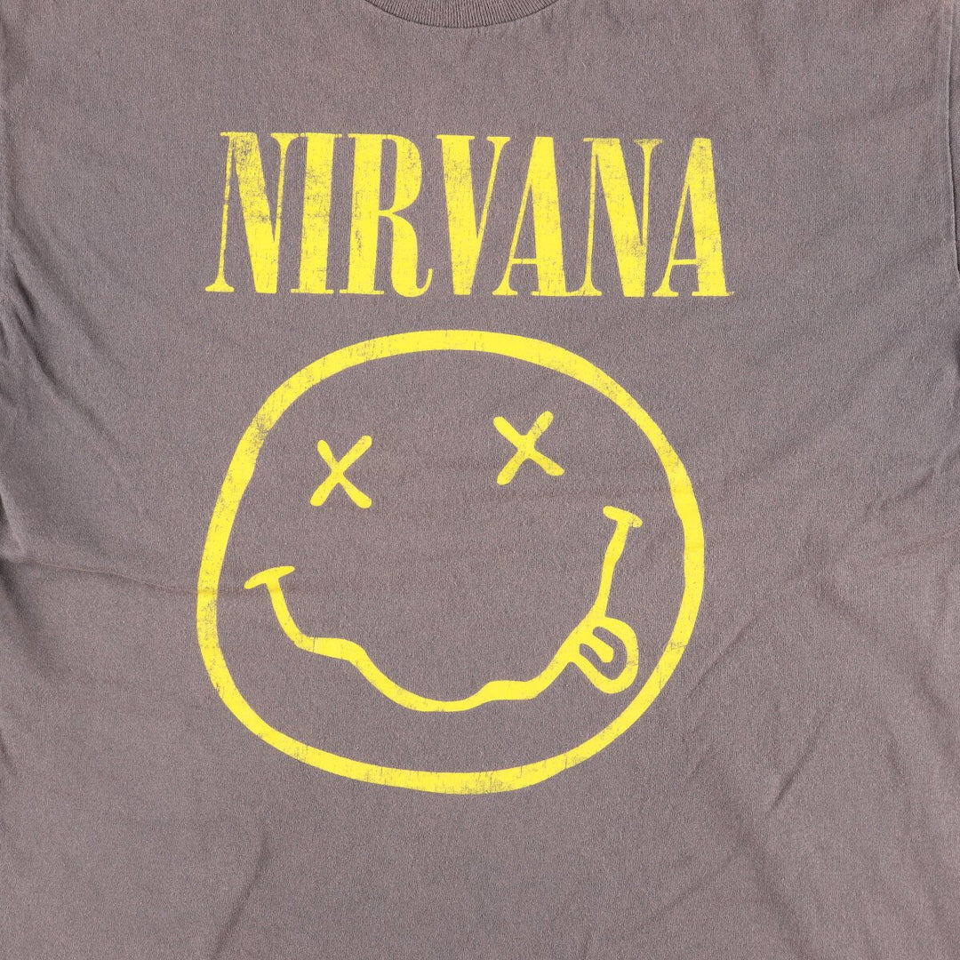 NIRVANA Nirvana Band T-shirt, Band T, Men's L size cotton Charcoal Vintage Second Hand