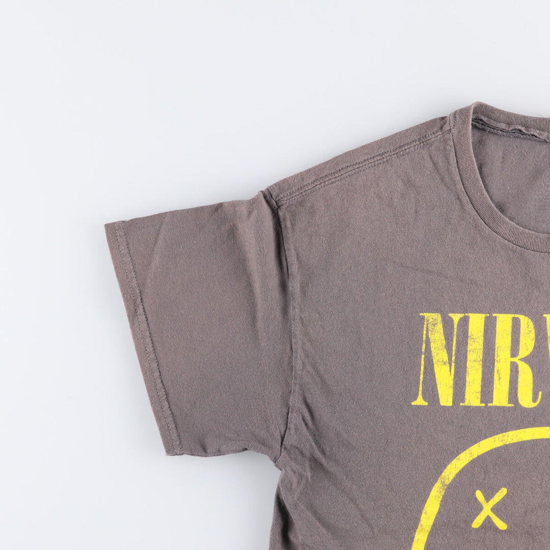 NIRVANA Nirvana Band T-shirt, Band T, Men's L size cotton Charcoal Vintage Second Hand