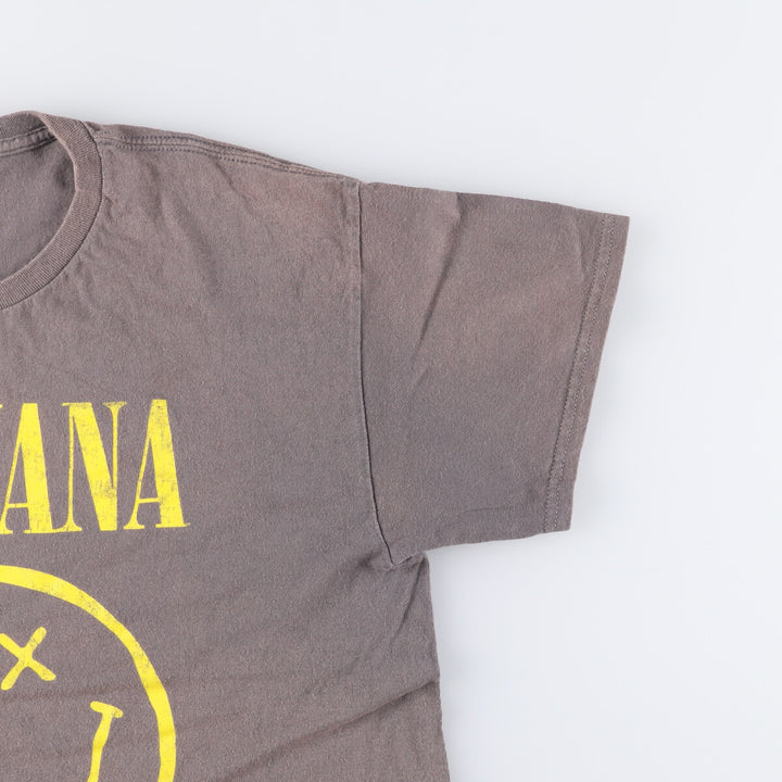 NIRVANA Nirvana Band T-shirt, Band T, Men's L size cotton Charcoal Vintage Second Hand