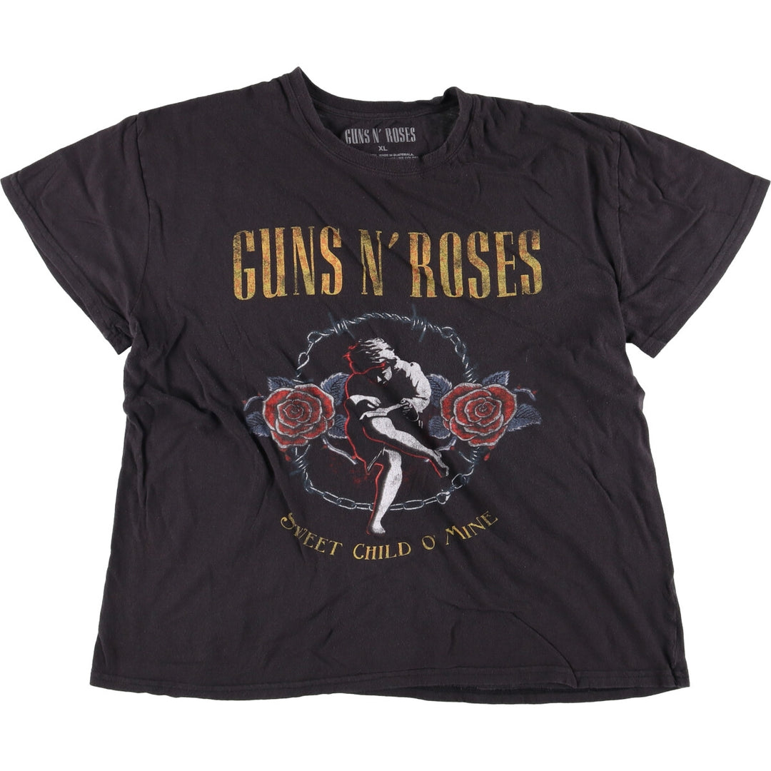 GUNS N' ROSES Guns N' Roses Band T-Shirt Band Tee Men's XL cotton black type Vintage Second Hand