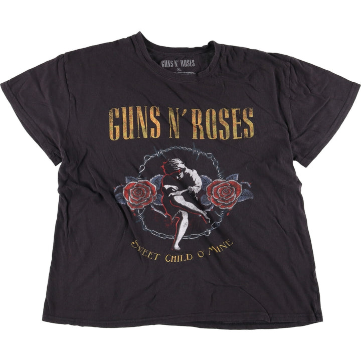 GUNS N' ROSES Guns N' Roses Band T-Shirt Band Tee Men's XL cotton black type Vintage Second Hand
