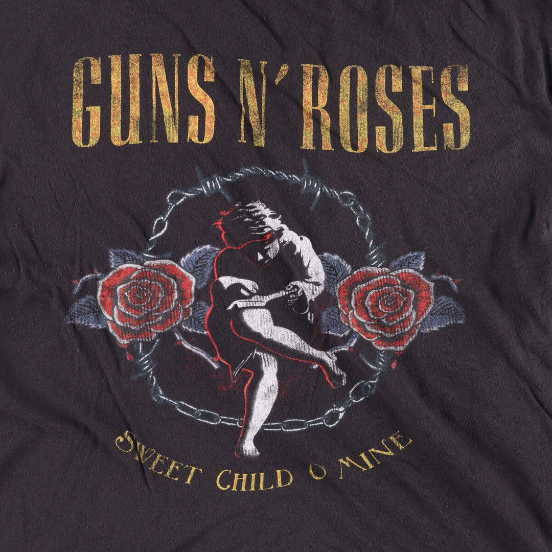 GUNS N' ROSES Guns N' Roses Band T-Shirt Band Tee Men's XL cotton black type Vintage Second Hand