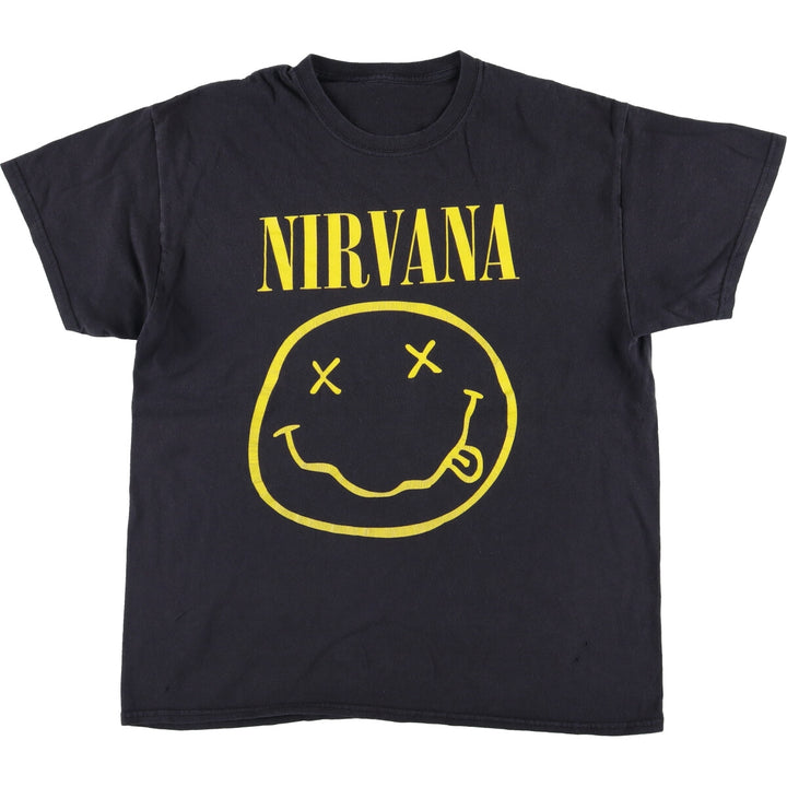 NIRVANA Nirvana Band T-shirt, Band T, Men's L size unclear black type Vintage Second Hand