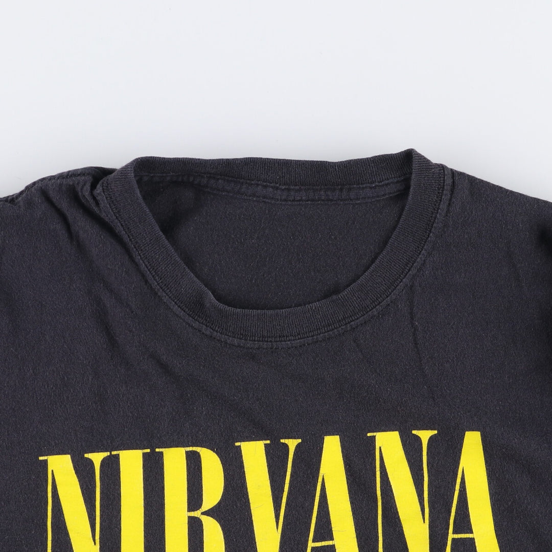 NIRVANA Nirvana Band T-shirt, Band T, Men's L size unclear black type Vintage Second Hand
