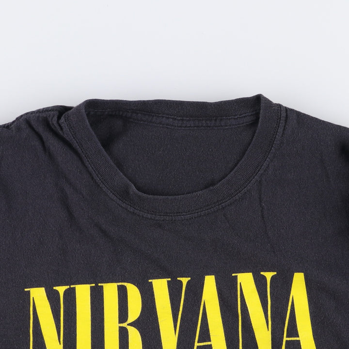NIRVANA Nirvana Band T-shirt, Band T, Men's L size unclear black type Vintage Second Hand
