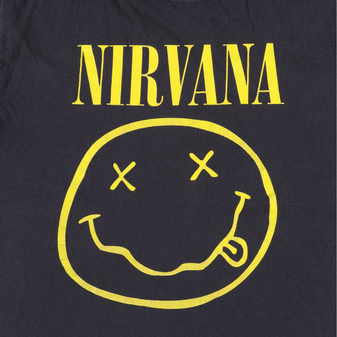 NIRVANA Nirvana Band T-shirt, Band T, Men's L size unclear black type Vintage Second Hand