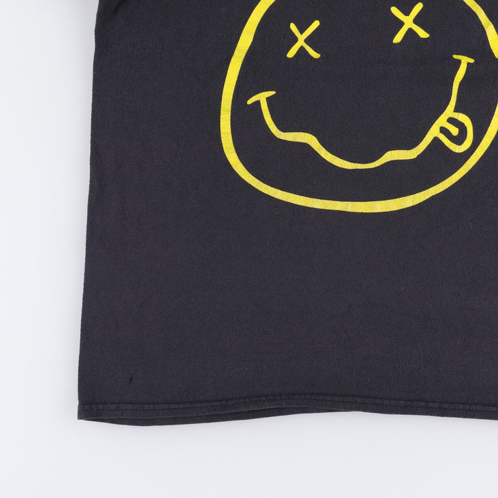 NIRVANA Nirvana Band T-shirt, Band T, Men's L size unclear black type Vintage Second Hand