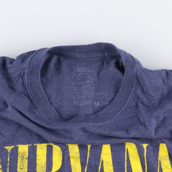 NIRVANA Nirvana Band T-shirt, Band T, Men's M size cotton blue type Vintage Second Hand