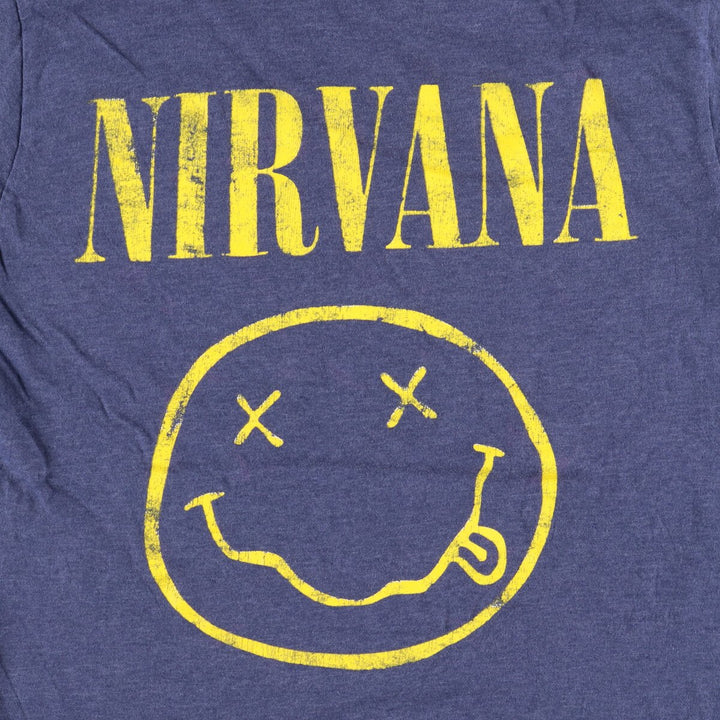 NIRVANA Nirvana Band T-shirt, Band T, Men's M size cotton blue type Vintage Second Hand