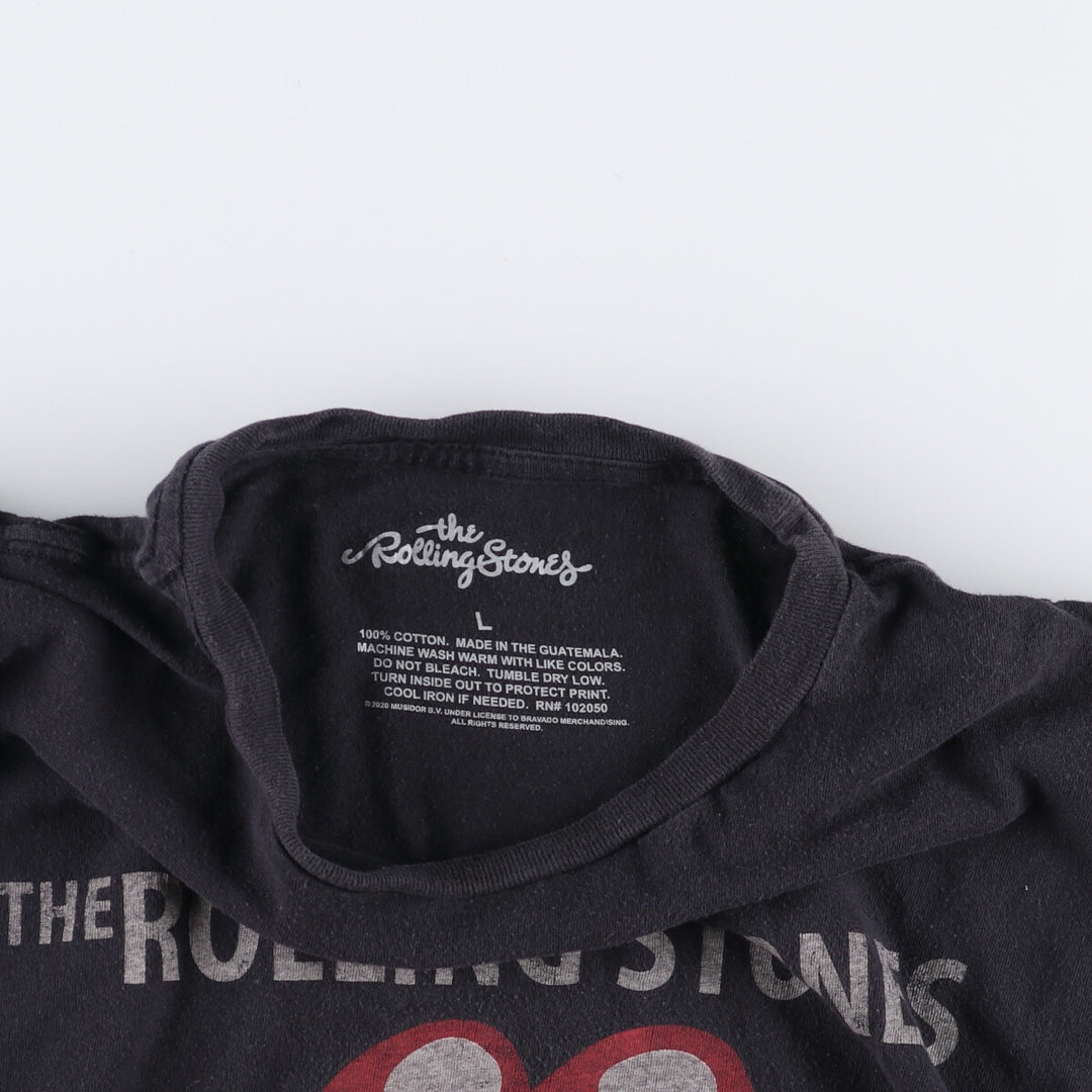 THE ROLLING STONES Band T-shirt, Men's L size cotton black type Vintage Second Hand