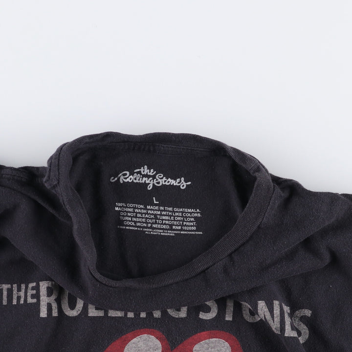 THE ROLLING STONES Band T-shirt, Men's L size cotton black type Vintage Second Hand