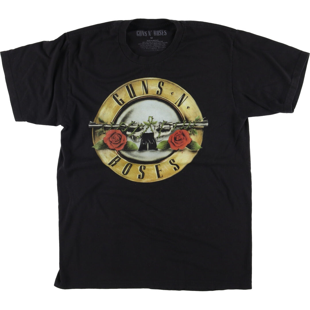 GUNS N' ROSES Guns N' Roses Band T-shirt Band Tee Men's M size cotton black type Vintage Second Hand