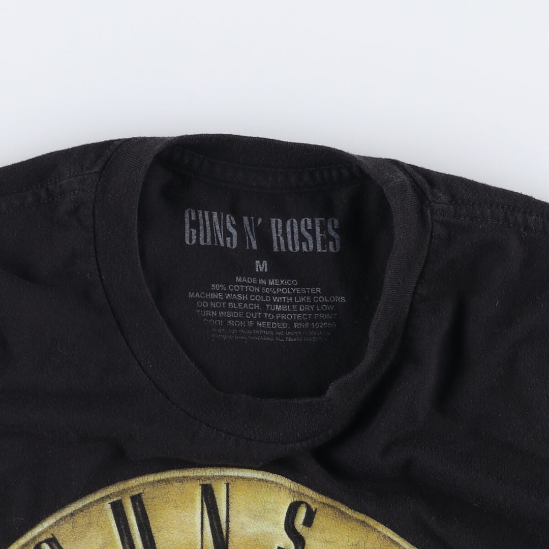 GUNS N' ROSES Guns N' Roses Band T-shirt Band Tee Men's M size cotton black type Vintage Second Hand