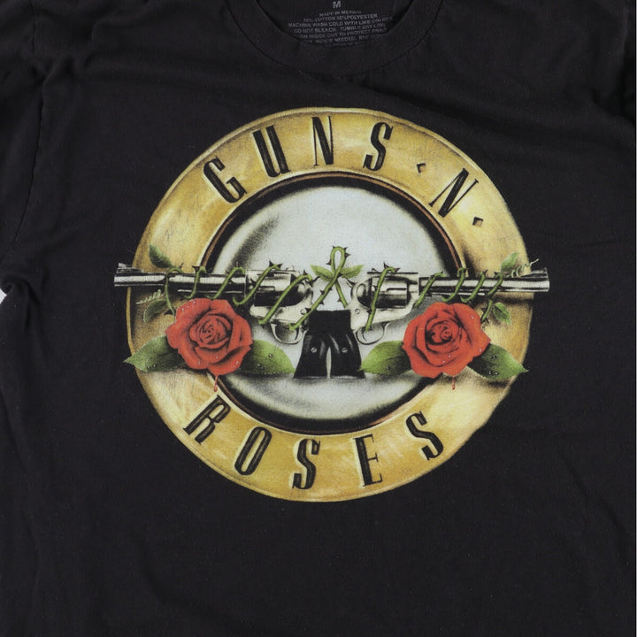 GUNS N' ROSES Guns N' Roses Band T-shirt Band Tee Men's M size cotton black type Vintage Second Hand