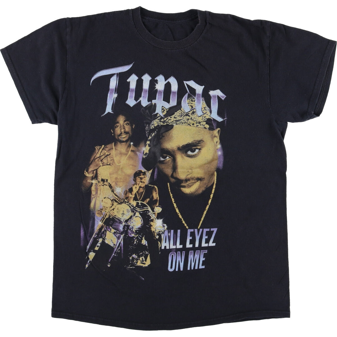 2pac Rap T-shirt, Men's S size unclear black type Vintage Second Hand