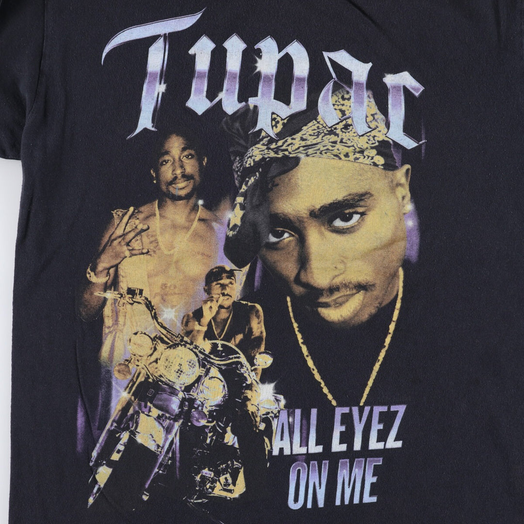 2pac Rap T-shirt, Men's S size unclear black type Vintage Second Hand
