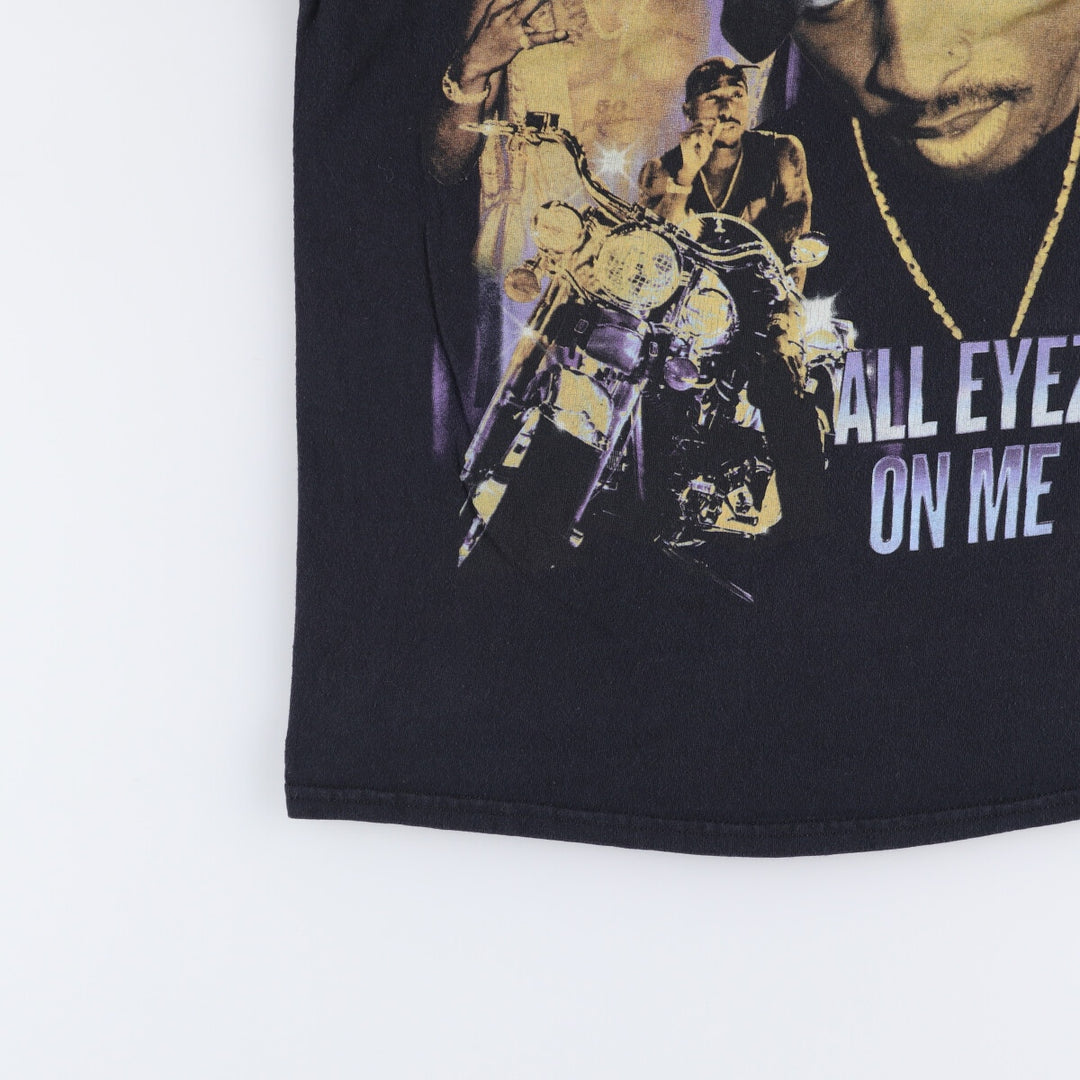 2pac Rap T-shirt, Men's S size unclear black type Vintage Second Hand
