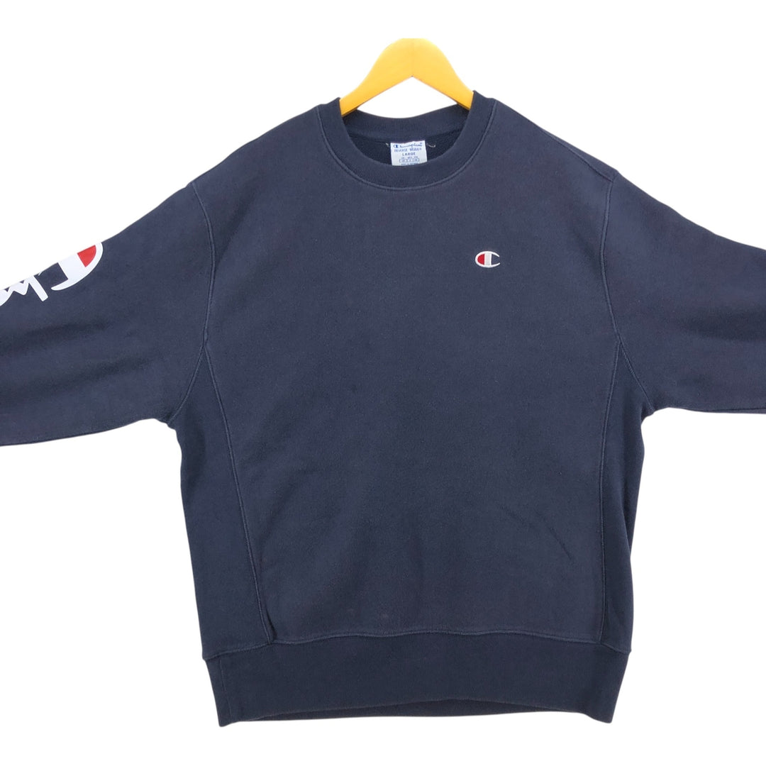 Champion REVERSE WEAVE Stars and Stripes Logo Sweatshirt, Men's Size L cotton navy blue type Vintage Second Hand
