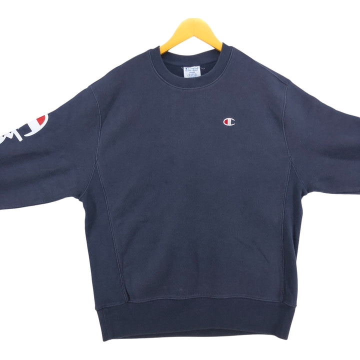 Champion REVERSE WEAVE Stars and Stripes Logo Sweatshirt, Men's Size L cotton navy blue type Vintage Second Hand