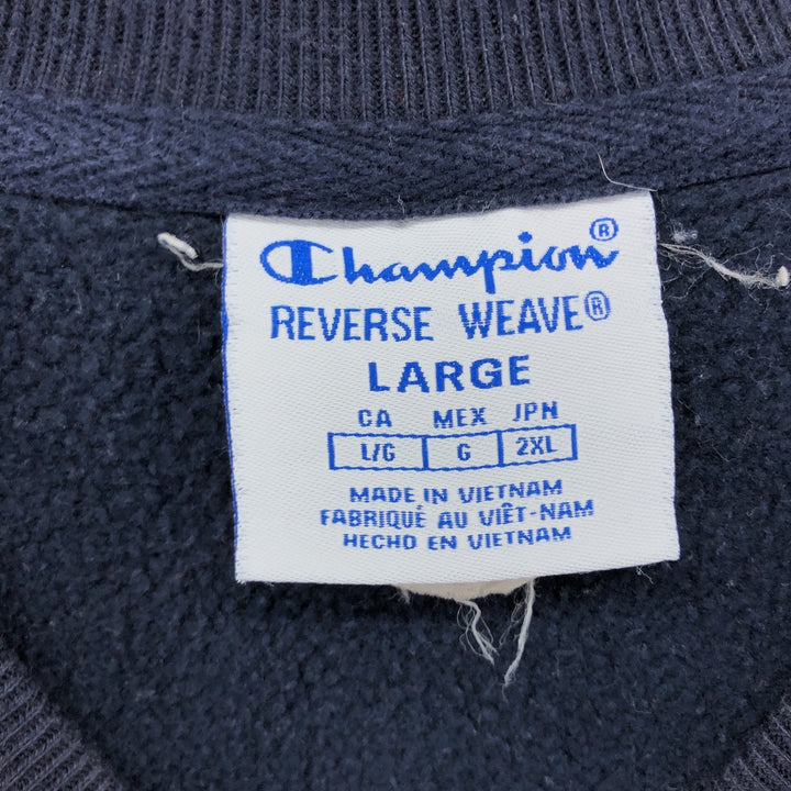 Champion REVERSE WEAVE Stars and Stripes Logo Sweatshirt, Men's Size L cotton navy blue type Vintage Second Hand