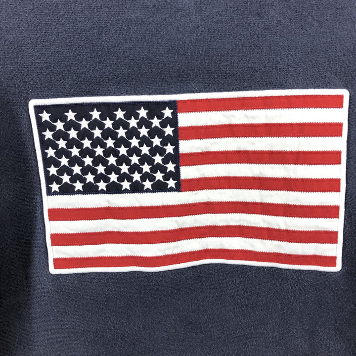 Champion REVERSE WEAVE Stars and Stripes Logo Sweatshirt, Men's Size L cotton navy blue type Vintage Second Hand