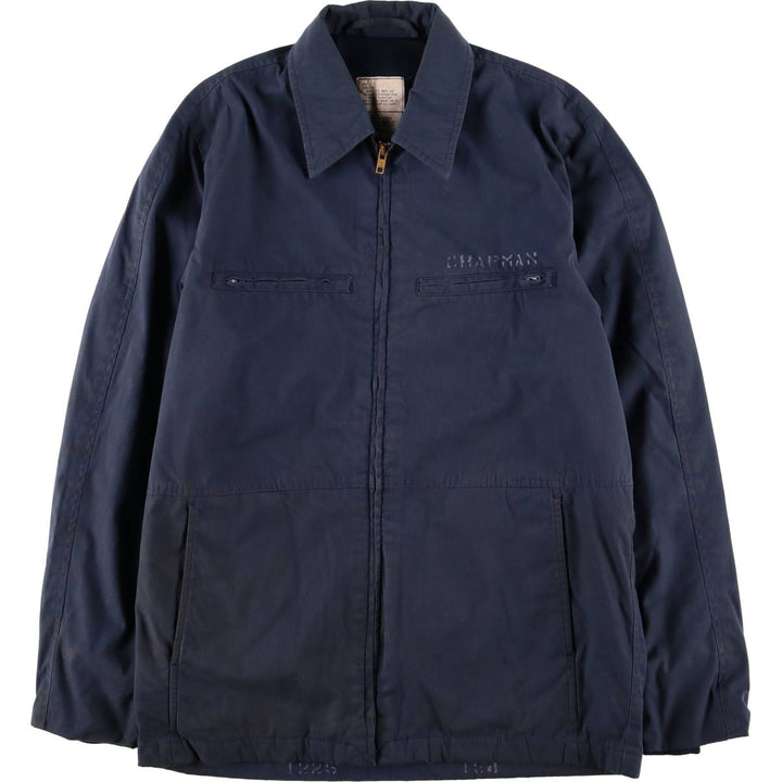 Vintage 1980'S Utility Jacket, Men's Blue, Made in USA, Size M polyester navy blue type Vintage Second Hand