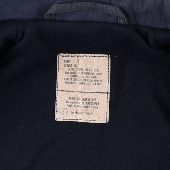 Vintage 1980'S Utility Jacket, Men's Blue, Made in USA, Size M polyester navy blue type Vintage Second Hand