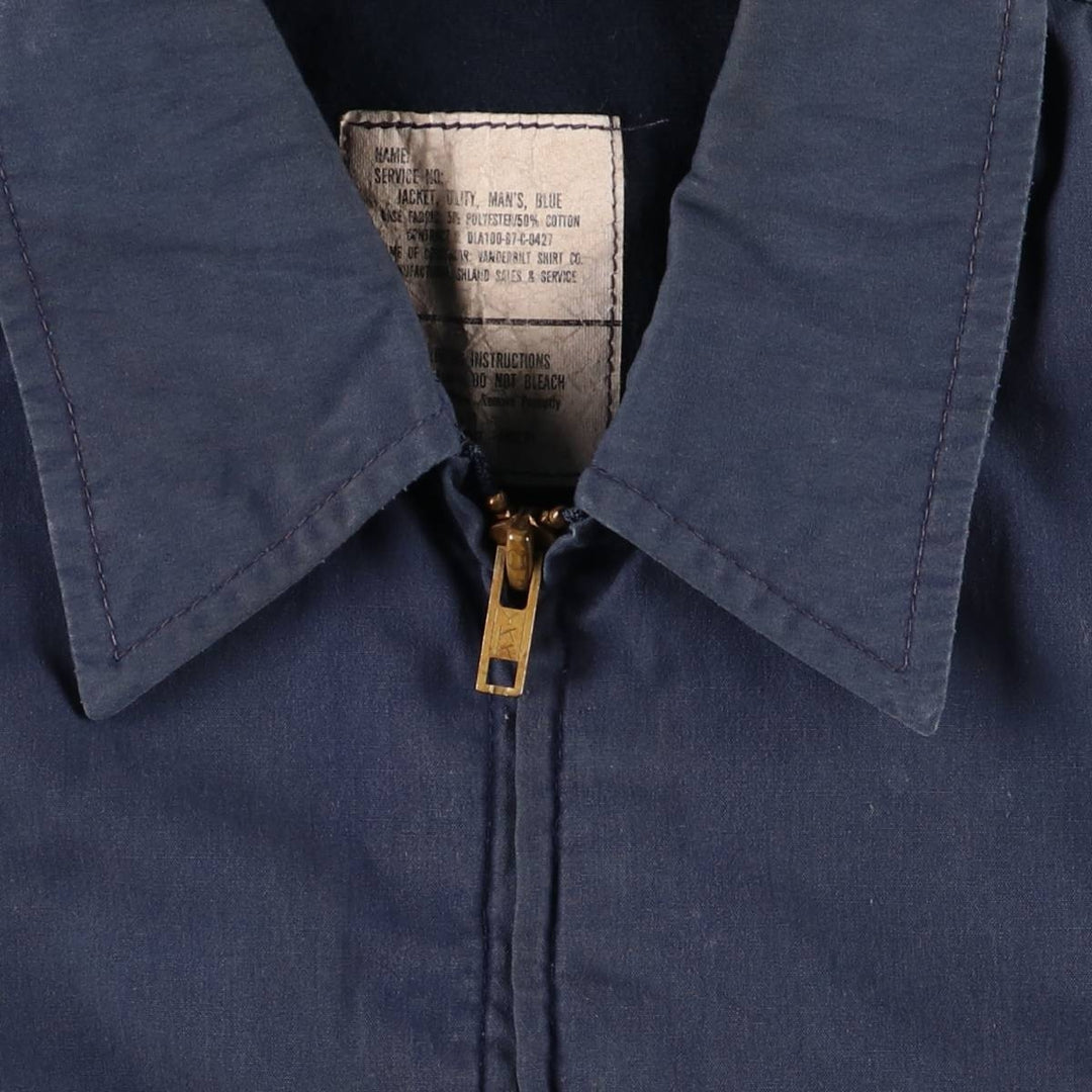 Vintage 1980'S Utility Jacket, Men's Blue, Made in USA, Size M polyester navy blue type Vintage Second Hand