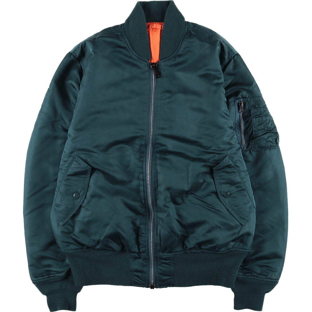 90'S civilian Alpha MA-1 style military flight jacket, men's size M, vintage Nylon Green type dark green Vintage Second Hand