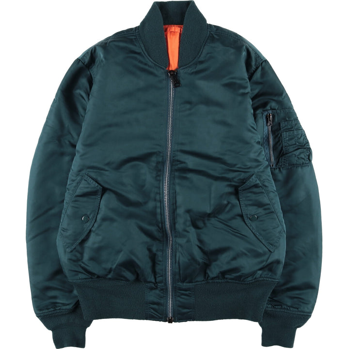90'S civilian Alpha MA-1 style military flight jacket, men's size M, vintage Nylon Green type dark green Vintage Second Hand