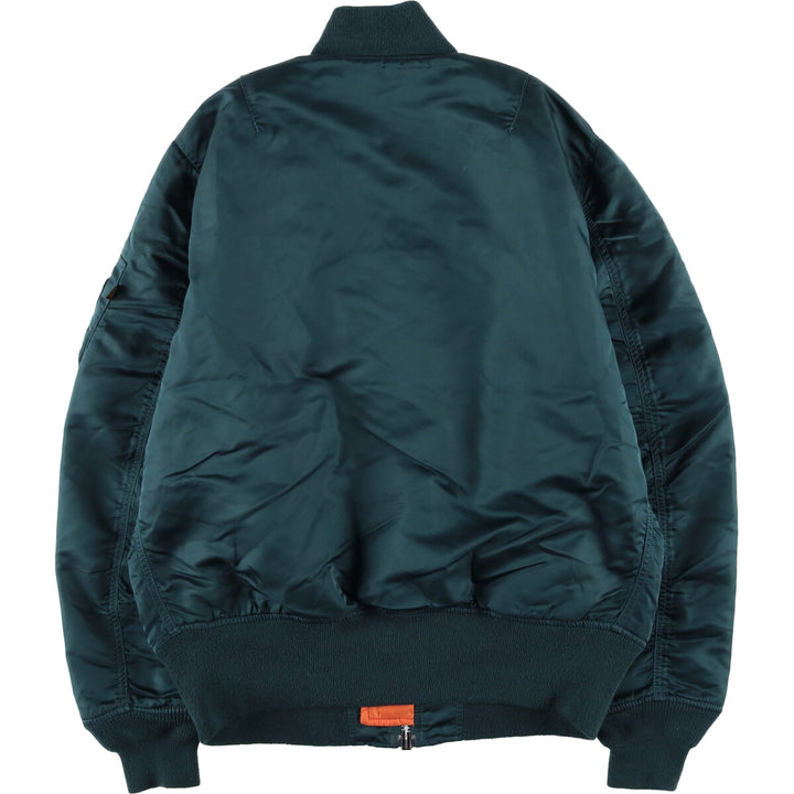 90'S civilian Alpha MA-1 style military flight jacket, men's size M, vintage Nylon Green type dark green Vintage Second Hand