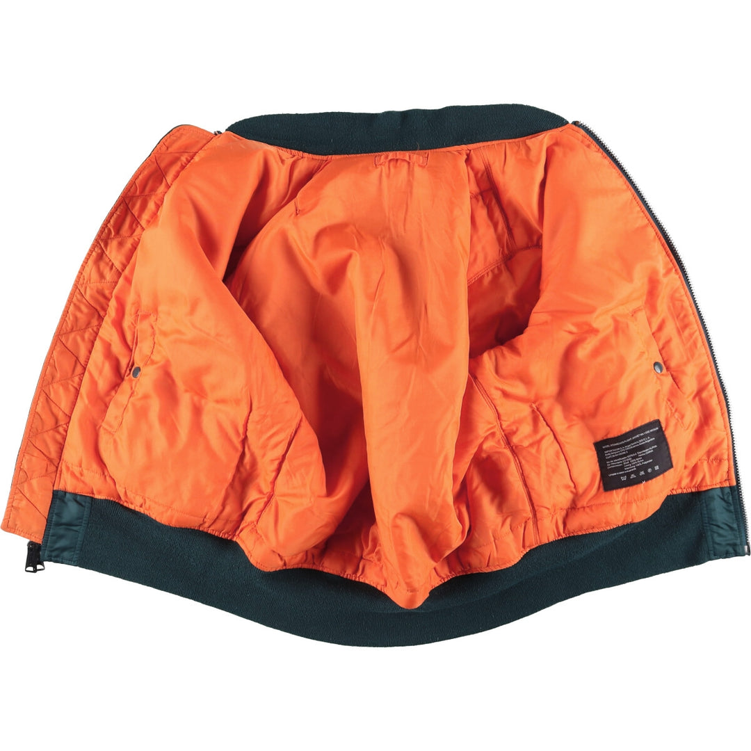 90'S civilian Alpha MA-1 style military flight jacket, men's size M, vintage Nylon Green type dark green Vintage Second Hand