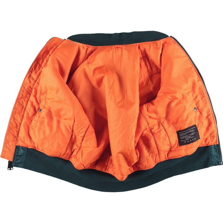 90'S civilian Alpha MA-1 style military flight jacket, men's size M, vintage Nylon Green type dark green Vintage Second Hand