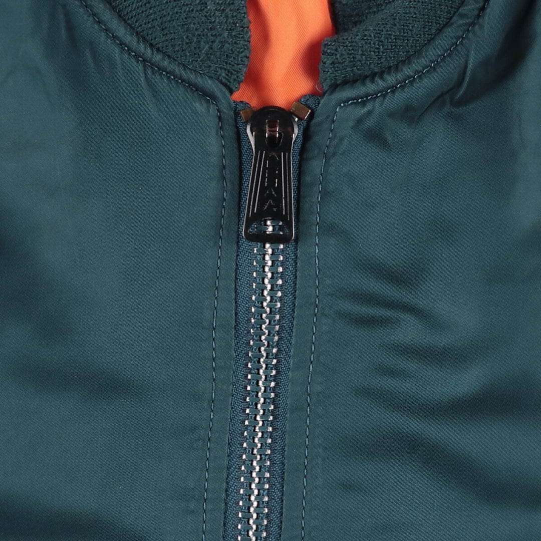 90'S civilian Alpha MA-1 style military flight jacket, men's size M, vintage Nylon Green type dark green Vintage Second Hand