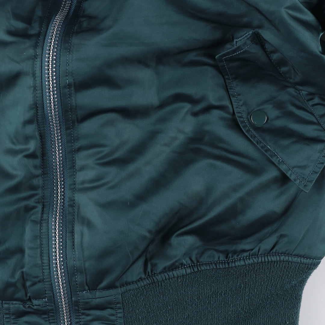 90'S civilian Alpha MA-1 style military flight jacket, men's size M, vintage Nylon Green type dark green Vintage Second Hand