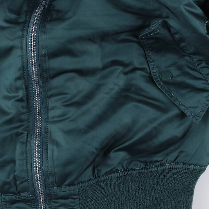 90'S civilian Alpha MA-1 style military flight jacket, men's size M, vintage Nylon Green type dark green Vintage Second Hand