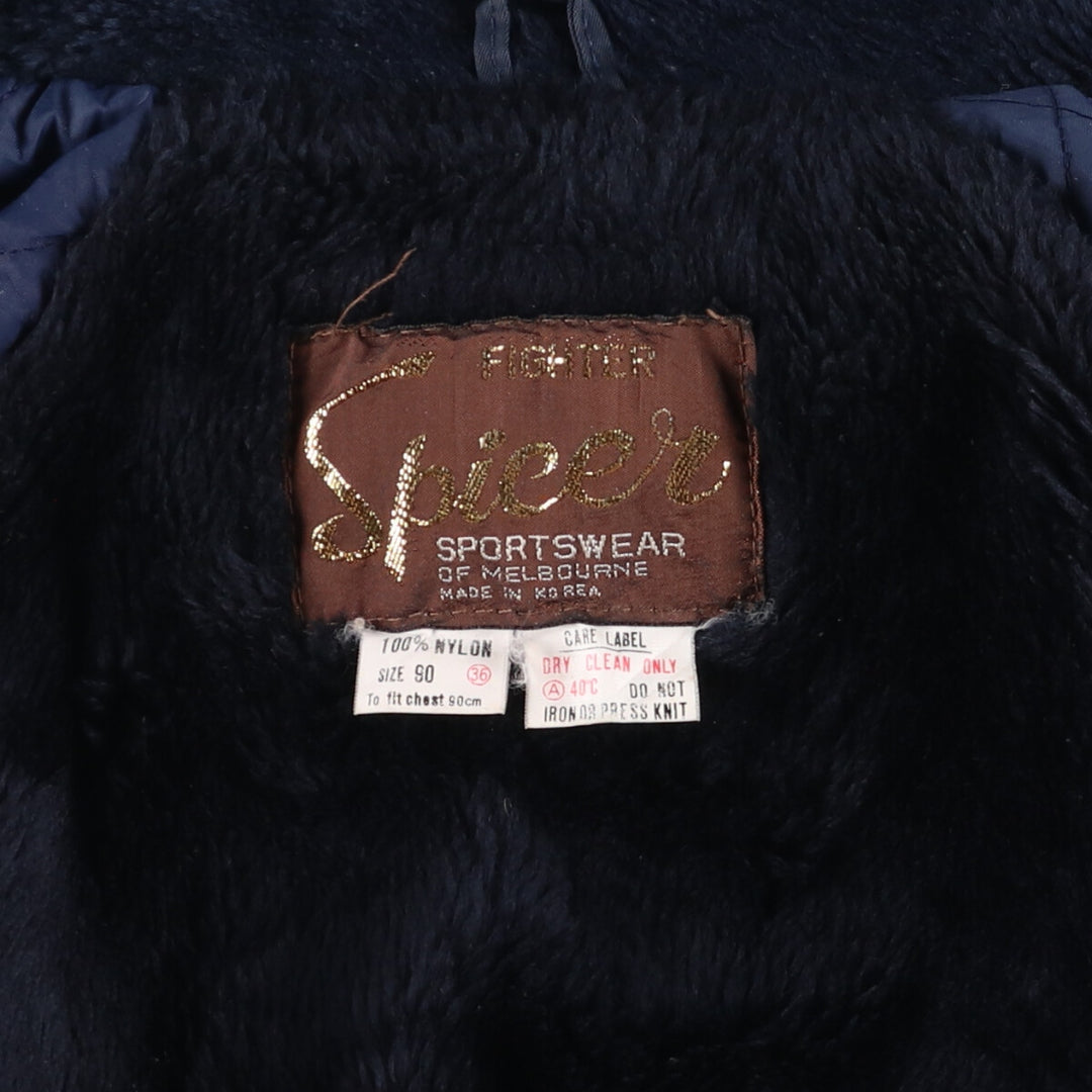 Civilian Spicer B-15 Type Military Flight Jacket, Men's Size Medium Nylon navy blue type Vintage Second Hand