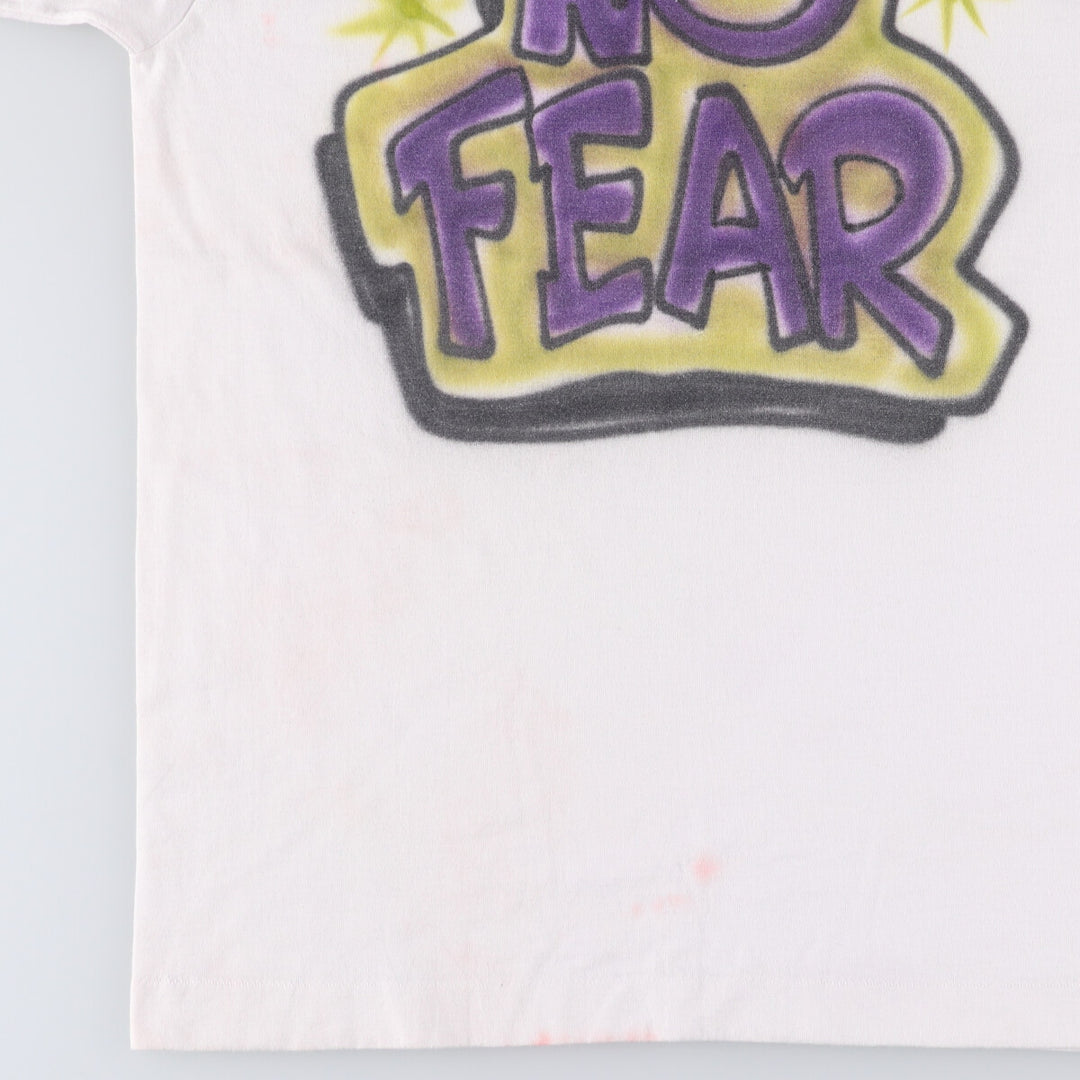 90'S Fruit of the Loom printed T-shirt, made in the USA, men's size M, vintage cotton white type Vintage Second Hand
