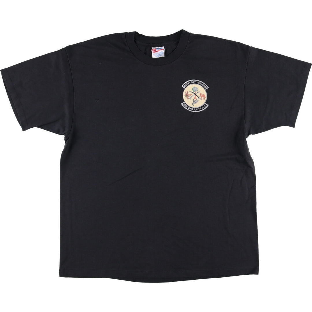 Vintage 90'S Hanes printed T-shirt, made in the USA, men's XL size cotton black type Vintage Second Hand