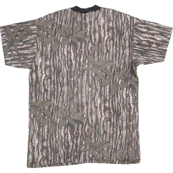 Vintage 1980'S America's Finest Realtree Camo Pocket T-Shirt, Made in USA, Men's Size Large cotton Khaki type Vintage Second Hand
