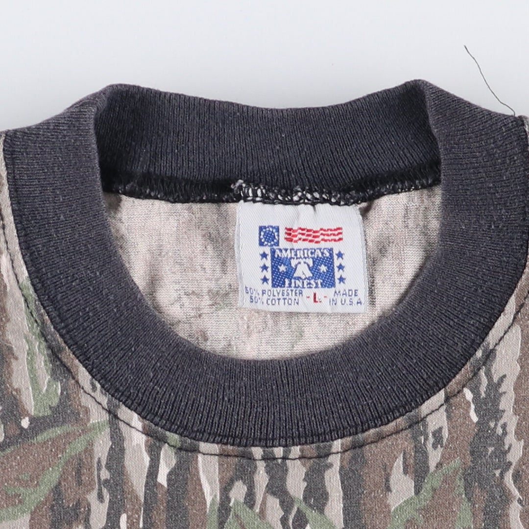Vintage 1980'S America's Finest Realtree Camo Pocket T-Shirt, Made in USA, Men's Size Large cotton Khaki type Vintage Second Hand